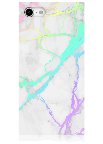 Holographic Marble Square iPhone Case #iPhone 7/8/SE (2020)