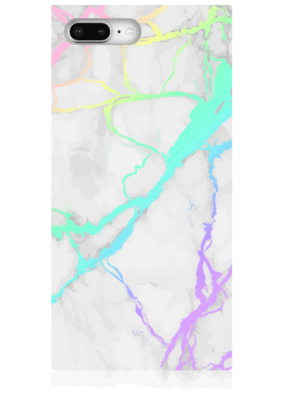 Holographic Marble Square iPhone Case #iPhone 7 Plus / iPhone 8 Plus