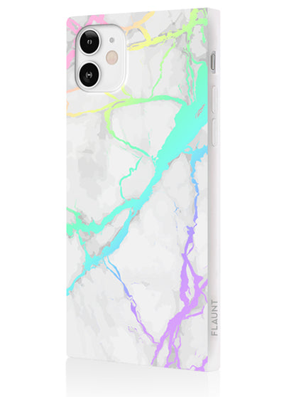Holo Marble Square Phone Case #iPhone 12 Mini