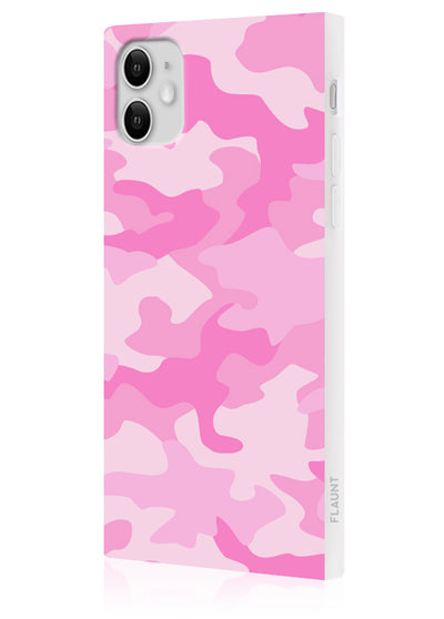 Matte Pink Camo Square iPhone Case #iPhone 11