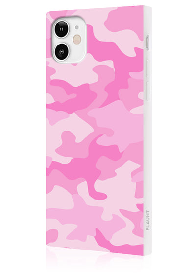 Matte Pink Camo Square iPhone Case #iPhone 12 Mini