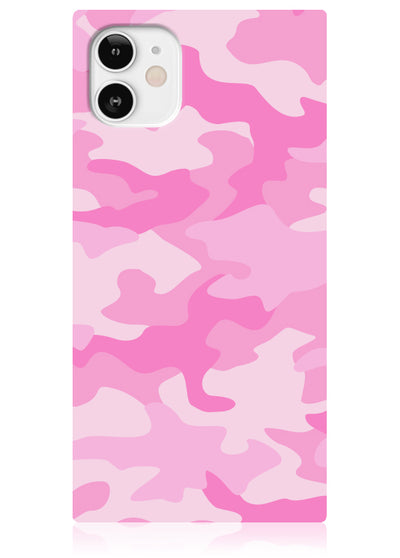 Matte Pink Camo Square iPhone Case #iPhone 12 Mini