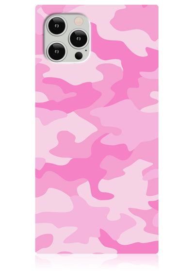 Matte Pink Camo Square iPhone Case #iPhone 12 / iPhone 12 Pro