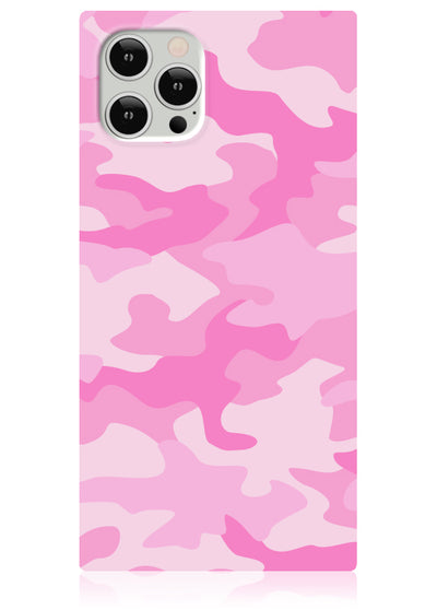 Matte Pink Camo Square iPhone Case #iPhone 12 Pro Max