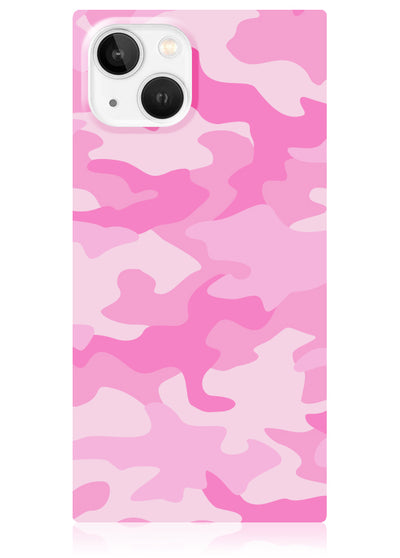 Matte Pink Camo Square iPhone Case #iPhone 17e/16e/14/13