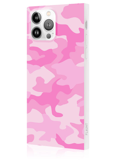 Matte Pink Camo Square iPhone Case #iPhone 13 Pro