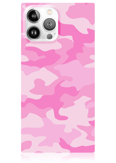 Matte Pink Camo Square iPhone Case #iPhone 13 Pro