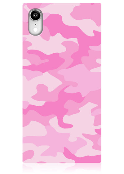 Matte Pink Camo Square iPhone Case #iPhone XR
