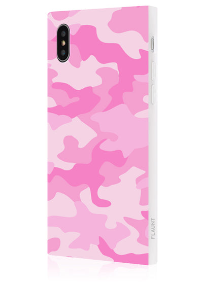 Matte Pink Camo Square iPhone Case #iPhone XS Max