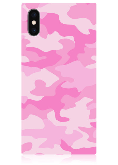 Matte Pink Camo Square iPhone Case #iPhone X / iPhone XS