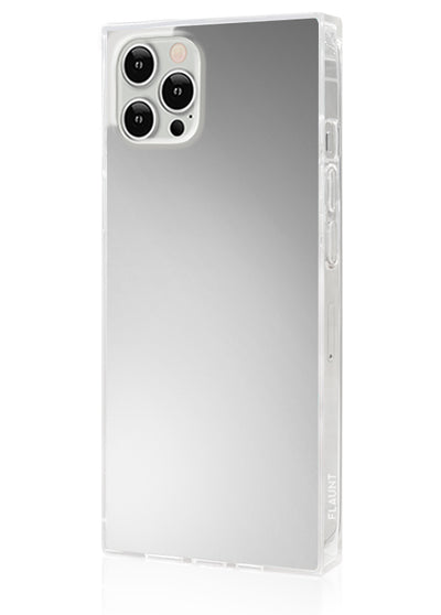 Metallic Silver Square iPhone Case #iPhone 12 / iPhone 12 Pro