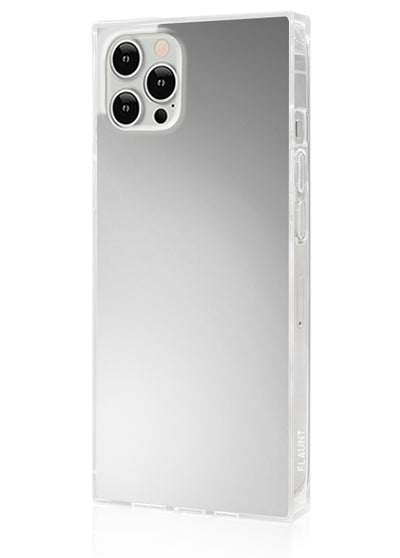 Metallic Silver Square iPhone Case #iPhone 12 Pro Max