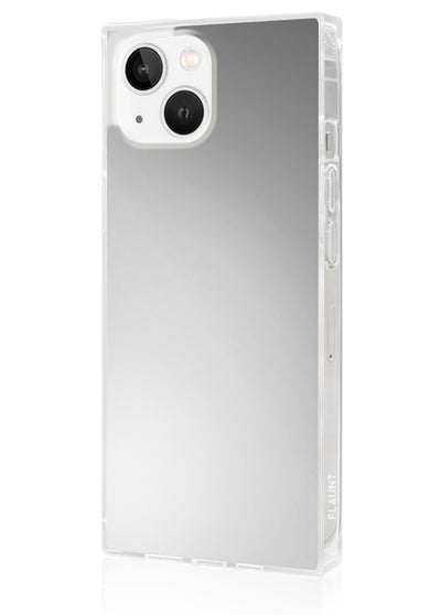 Metallic Silver Square iPhone Case #iPhone 17e/16e/14/13