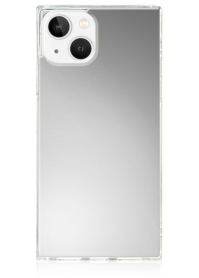Metallic Silver Square iPhone Case #iPhone 17e/16e/14/13