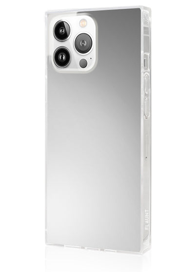 Metallic Silver Square iPhone Case #iPhone 14 Pro
