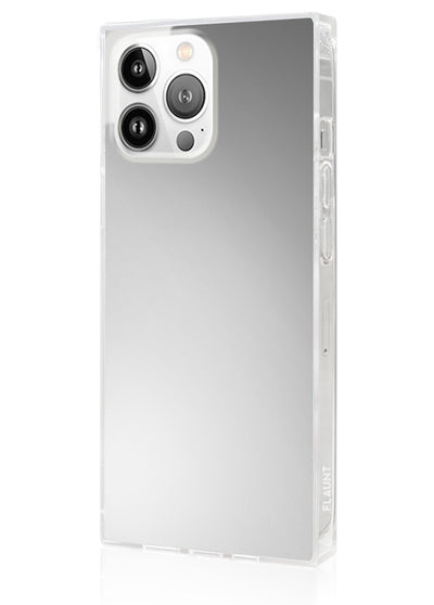 Metallic Silver Square iPhone Case #iPhone 14 Pro Max