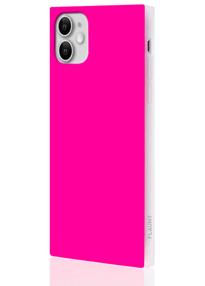 Neon Pink Square Phone Case #iPhone 11