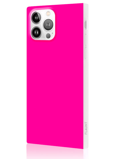 Neon Pink Square iPhone Case #iPhone 13 Pro Max + MagSafe