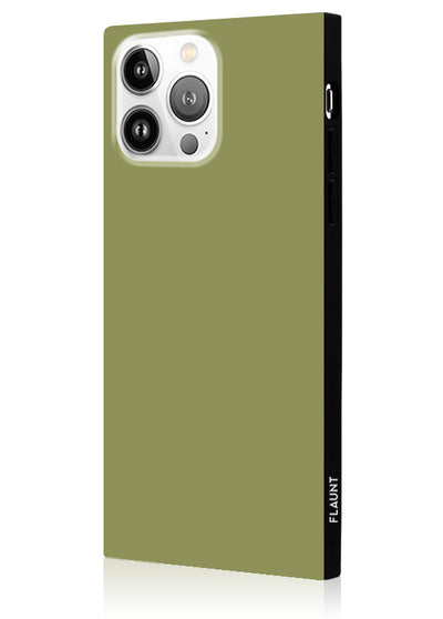Olive Green Square iPhone Case #iPhone 14 Pro