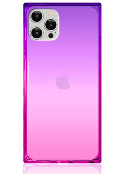 Ombre Pink and Purple Square iPhone Case #iPhone 12 / iPhone 12 Pro