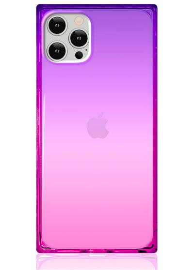 Ombre Pink and Purple Square iPhone Case #iPhone 12 Pro Max