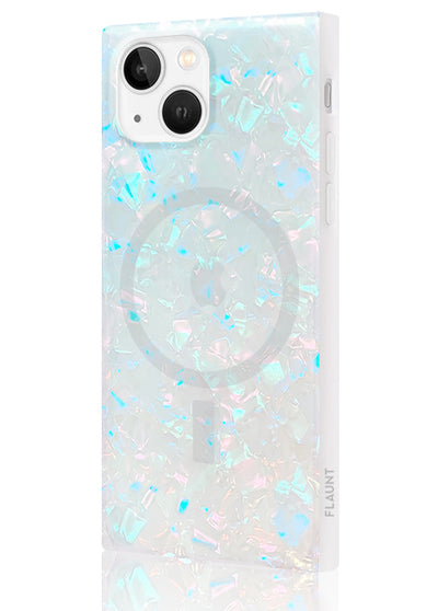 Opal Shell Square iPhone Case #iPhone 14 Plus + MagSafe