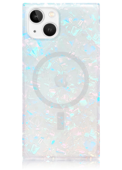 Opal Shell Square iPhone Case #iPhone 14 Plus + MagSafe