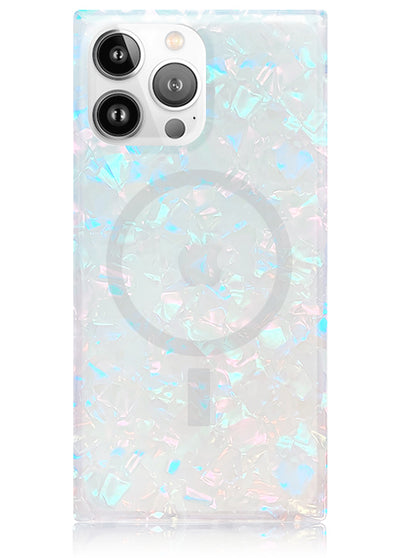 Opal Shell Square iPhone Case #iPhone 14 Pro + MagSafe