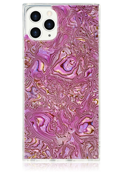 Pink Abalone Shell Square iPhone Case #iPhone 11 Pro