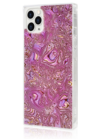 Pink Abalone Shell Square iPhone Case #iPhone 11 Pro Max