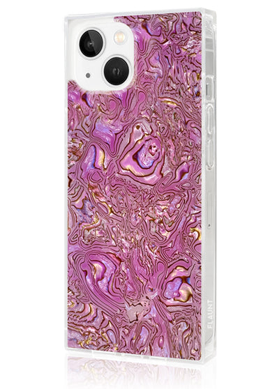 Pink Abalone Shell Square iPhone Case #iPhone 14
