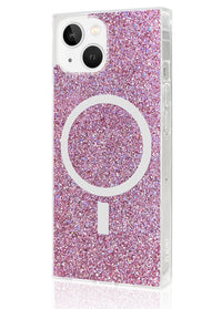 ["Pink", "Glitter", "Square", "iPhone", "Case", "#iPhone", "14", "Plus", "+", "MagSafe"]