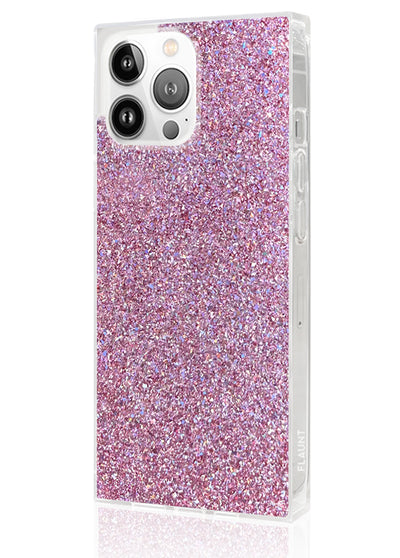 Pink Glitter Square iPhone Case #iPhone 14 Pro