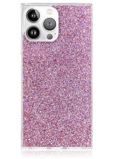 Pink Glitter Square iPhone Case #iPhone 14 Pro