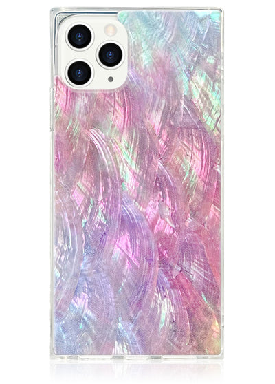 Pink Mother of Pearl Square iPhone Case #iPhone 11 Pro