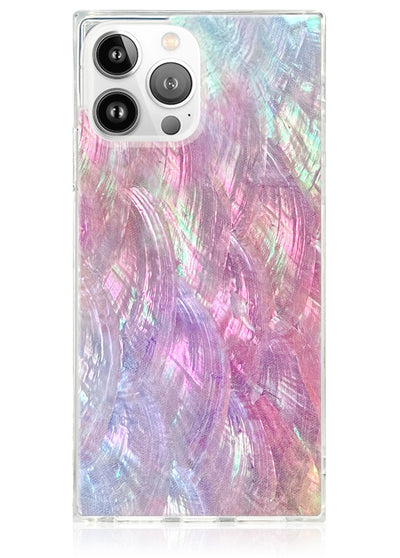 Pink Mother of Pearl Square iPhone Case #iPhone 13 Pro