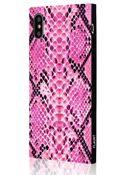 Pink Python Square Phone Case #iPhone X / iPhone XS