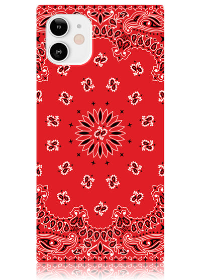 Red Bandana Square iPhone Case #iPhone 12 Mini