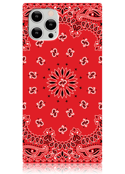 Red Bandana Square iPhone Case #iPhone 12 / iPhone 12 Pro