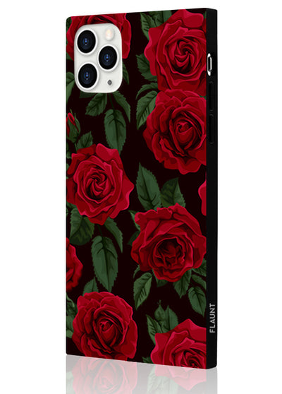 Rose Print Square iPhone Case #iPhone 11 Pro