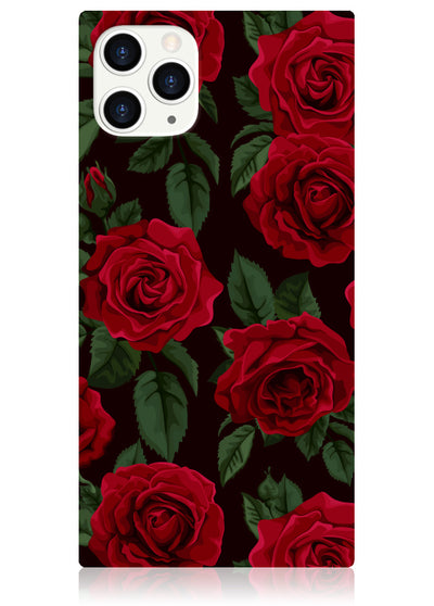 Rose Print Square iPhone Case #iPhone 11 Pro