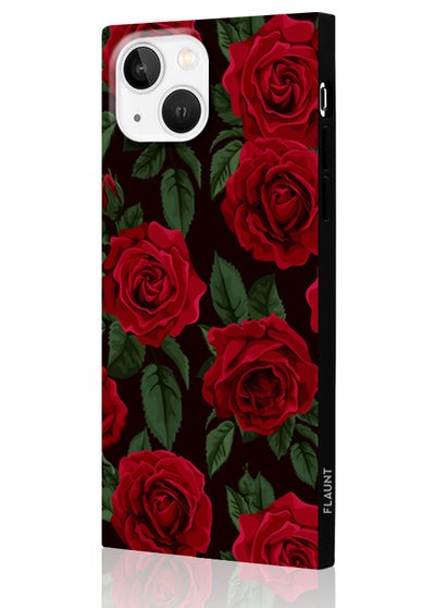 Rose Print Square iPhone Case #iPhone 17e/16e/14/13 + MagSafe