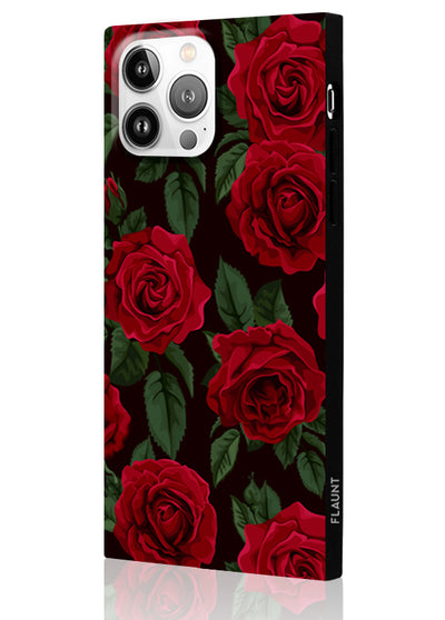 Rose Print Square iPhone Case #iPhone 13 Pro Max