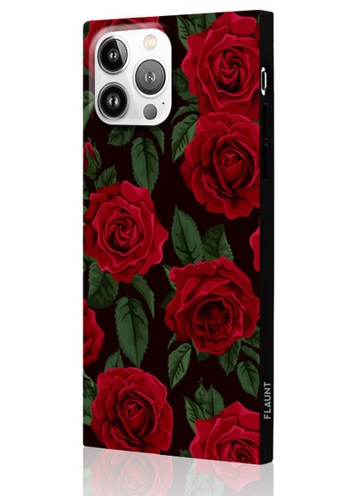 Rose Print Square iPhone Case #iPhone 13 Pro Max + MagSafe