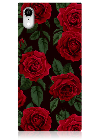 Rose Print Square iPhone Case #iPhone XR