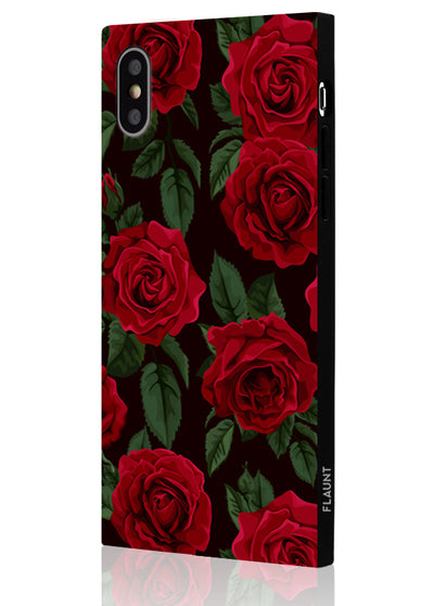 Rose Print Square iPhone Case #iPhone X / iPhone XS