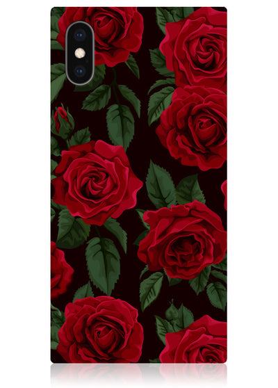 Rose Print Square iPhone Case #iPhone X / iPhone XS