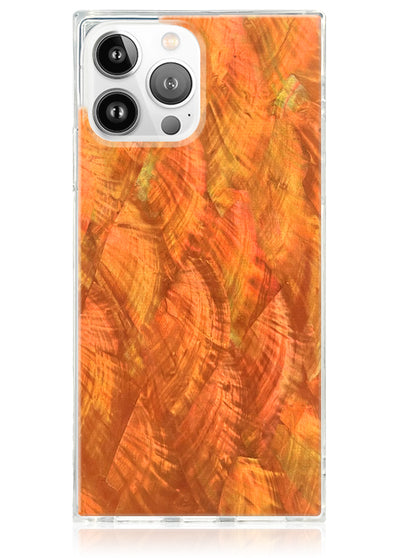 Sepia Mother of Pearl Square iPhone Case #iPhone 13 Pro