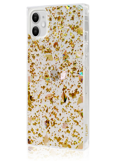 Shell and Gold Flake Square iPhone Case #iPhone 11