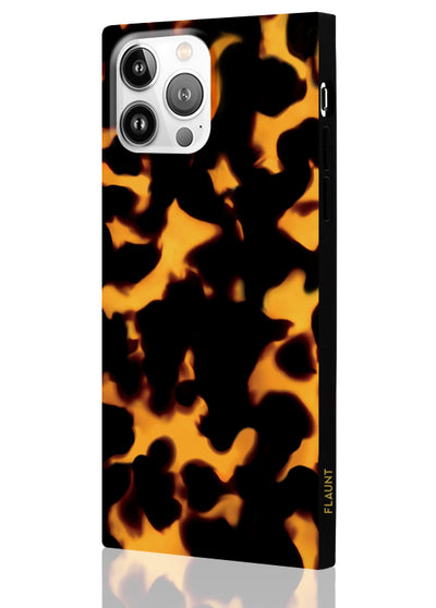 Tortoise Shell Square iPhone Case #iPhone 13 Pro + MagSafe
